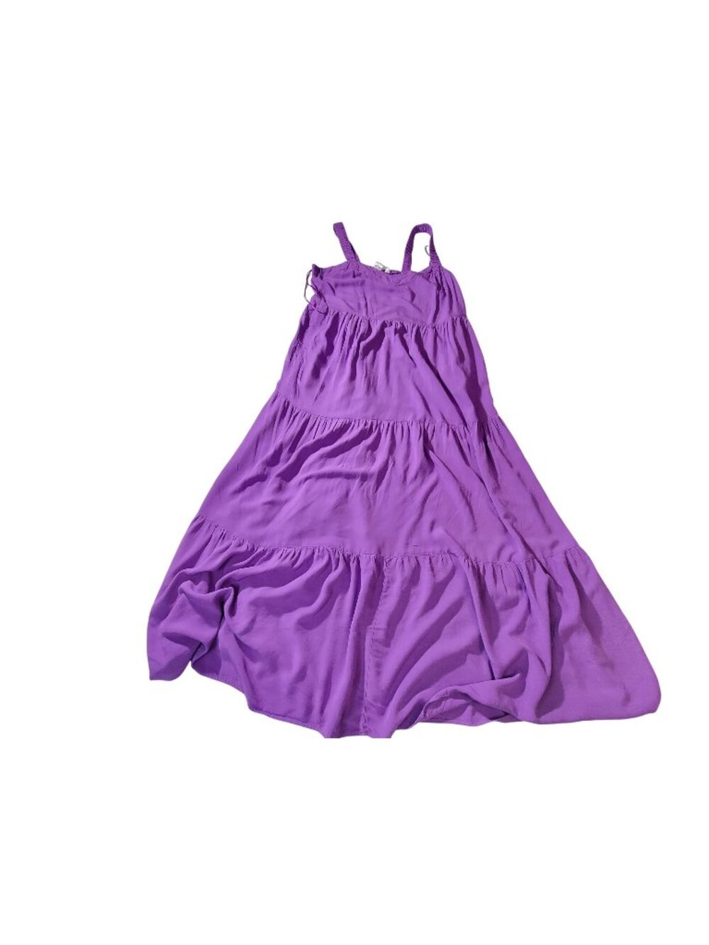 Como Blu Womens Purple Sleeveless Tiered Maxi Dress Rayon Size OX Elastic straps